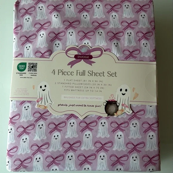 New Envogue Pink Ghost and Bows Full Sheet Set ghost 👻 - Picture 10 of 13